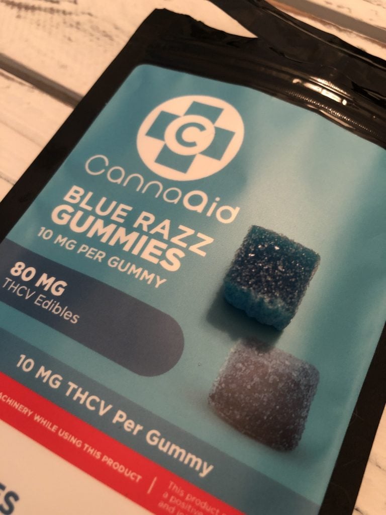 CannaAid Blue Razz THCV Gummies package